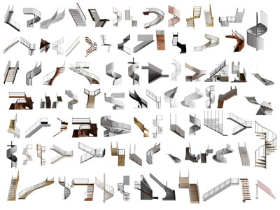 现代转角 旋转楼梯3d模型 现代转角 旋转楼梯