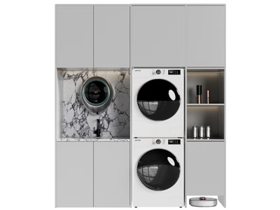 现代洗衣机收纳柜