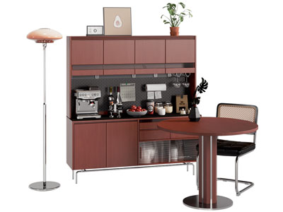 中古风餐边柜 餐桌椅组合