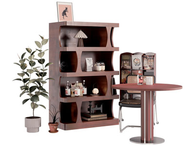 中古风装饰餐边柜 餐桌椅组合