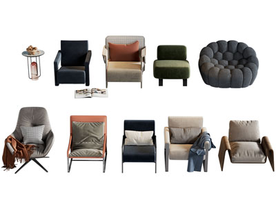 现代单人沙发 休闲椅子 懒人沙发