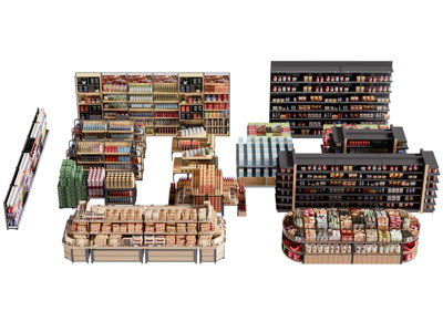 现代零食货架 展柜