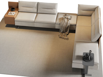 现代转角多人沙发