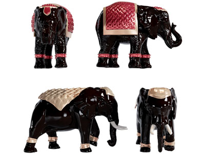 现代大象雕塑雕刻摆件组合
