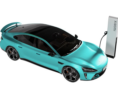现代新能源电动车 充电桩3d模型 现代新能源电动车 充电桩