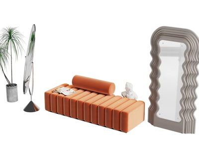 现代长方形沙发凳子 穿衣镜子