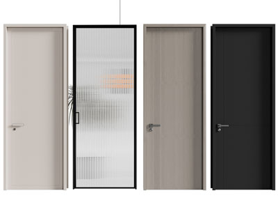 现代单扇平开门 玻璃门 木门