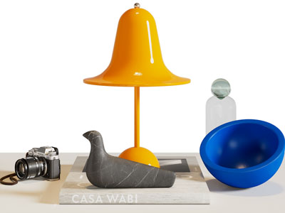 现代书本 台灯 相机摆件组合