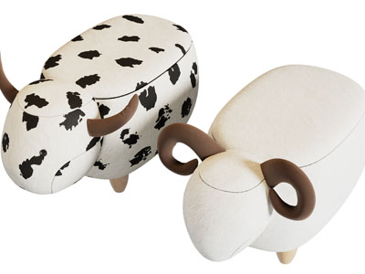 现代卡通羊沙发凳子