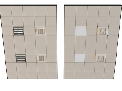 现代格栅灯 排风扇