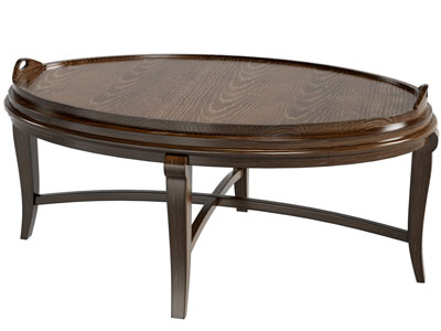 美式椭圆形实木茶几3d模型 美式椭圆形实木茶几