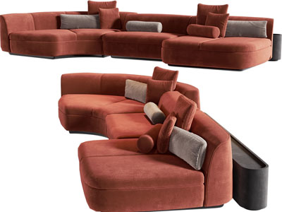 现代转角多人沙发