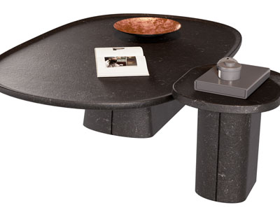 现代方形茶几边几3d模型 现代方形茶几边几