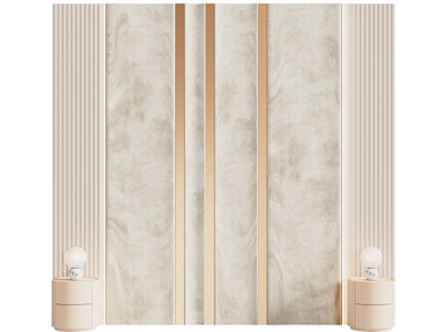 现代软包床头背景墙3d模型 现代软包床头背景墙