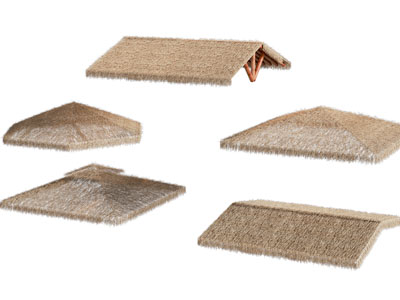 现代茅草棚子 茅草屋檐