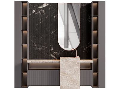 现代立式洗手台 浴室柜