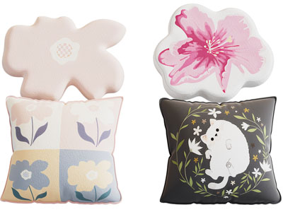 现代花朵 方形靠垫抱枕