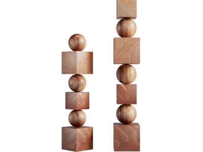 现代实木雕塑雕刻摆件组合3d模型 现代实木雕塑雕刻摆件组合