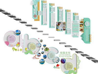 现代校园文化知识宣传背景墙3d模型 现代校园文化知识宣传背景墙