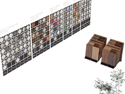 现代木饰板展示展览 背景墙3d模型 现代木饰板展示展览 背景墙