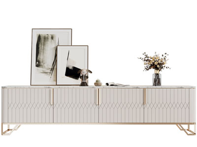 现代轻奢电视柜 摆件组合