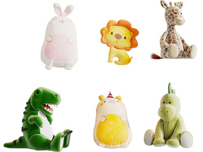 现代儿童卡通动物布偶 玩偶玩具