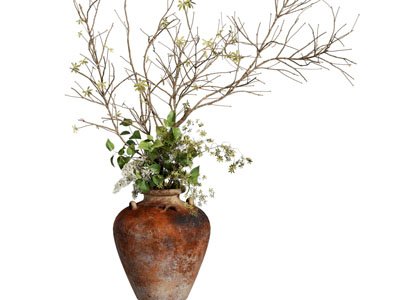 侘寂风陶罐花瓶花卉