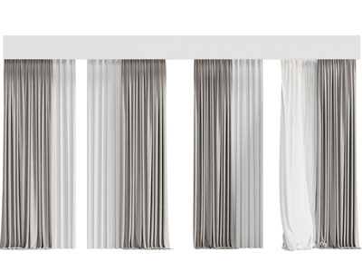 现代窗帘窗纱3d模型 现代窗帘窗纱