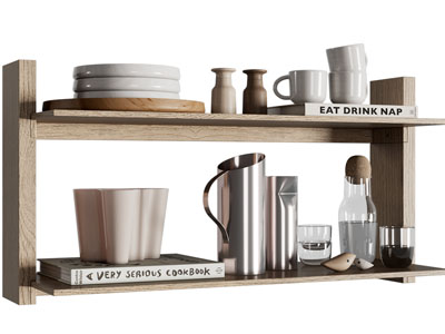 现代隔板碗碟茶具杯子厨具组合