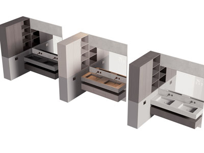 现代洗手台 镜子 浴室柜