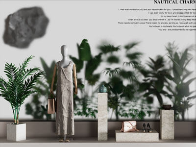 现代女装特 美陈摆件组合