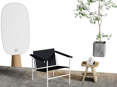 现代休闲椅子 边几