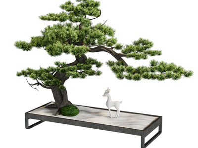 新中式松树盆景盆栽 摆件组合