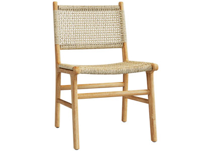 现代实木编织休闲椅子 餐椅