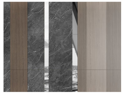 现代栅格板装饰的背景墙3d模型 现代栅格板装饰的背景墙