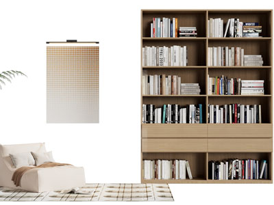 现代实木开放式书柜 懒人沙发