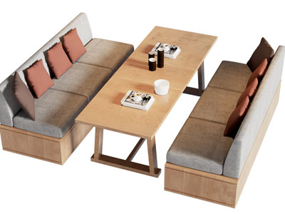 现代布艺多人沙发 茶几组合