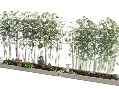 新中式花坛竹子假山景观园艺小品