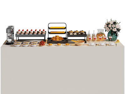现代茶歇点心台 饮料 蛋糕 特色小吃