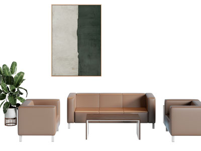 现代多人 单人沙发和茶几组合