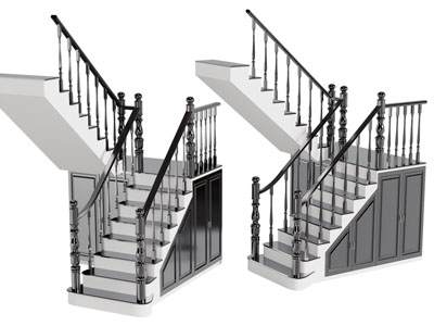 法式扶手旋转楼梯3d模型 法式扶手旋转楼梯