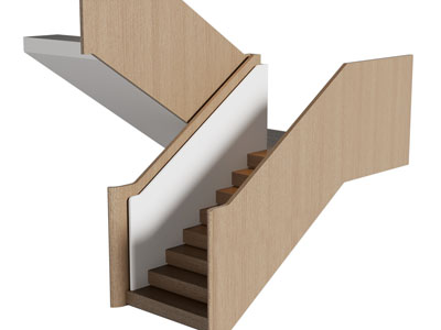 现代实木扶手的旋转楼梯3d模型 现代实木扶手的旋转楼梯