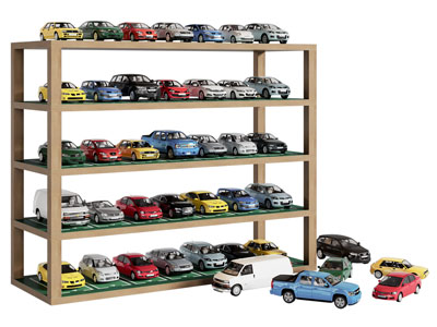 现代仿真车摆件组合