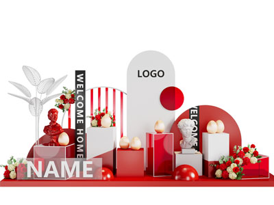 现代美陈 摆件组合 户外装置