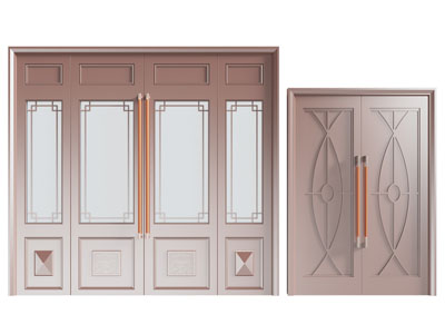 新中式铜制大门 双开门