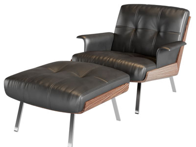 现代休闲椅子 脚踏