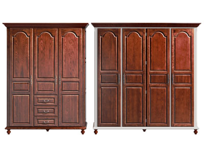 美式实木衣柜3d模型 美式实木衣柜