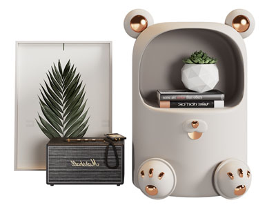 现代小熊收纳柜 摆件组合