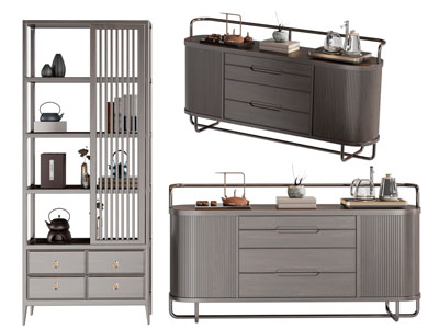 新中式玄关柜 茶柜 博古架