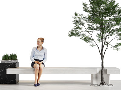 现代花池景观公共椅子